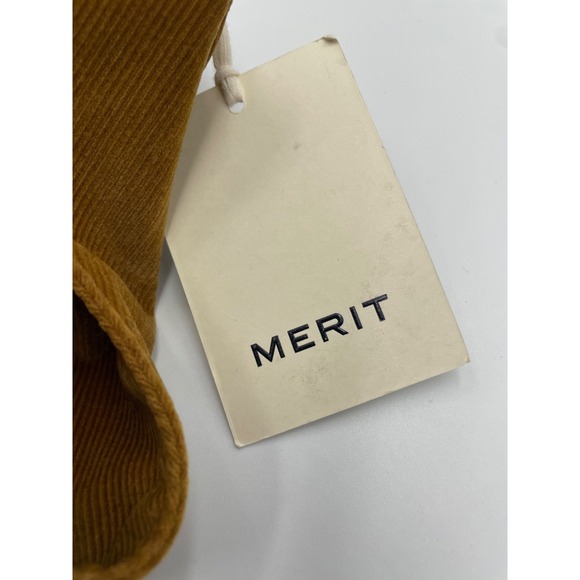 Merit Beauty Signature Cosmetic Makeup Bag Brown Corduroy Tie-Top Pouch NWT - Picture 10 of 11